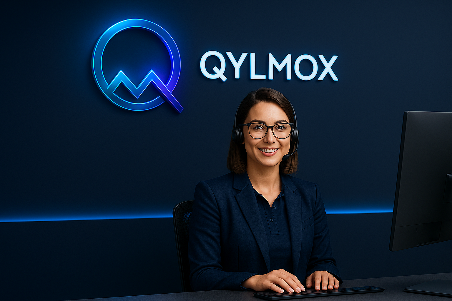 Contact Us Futuristic Neon Logo